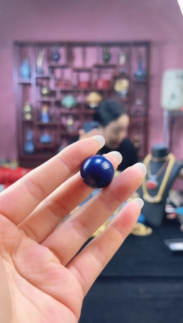 非遗技艺 大漆单珠 宝蓝