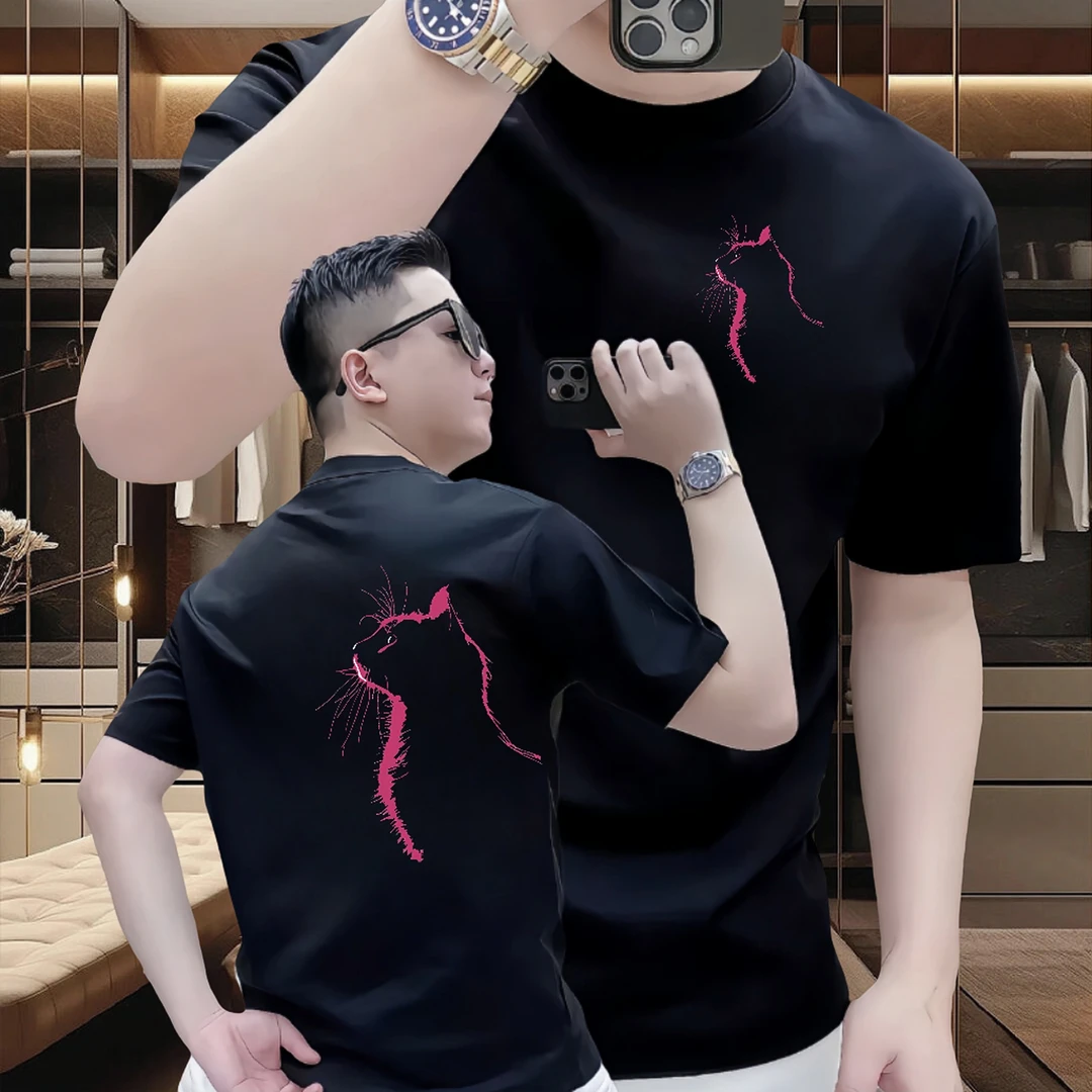 潮男新款圆领短袖T恤男士夏季韩版男女同款打底衫ins半袖情侣上衣