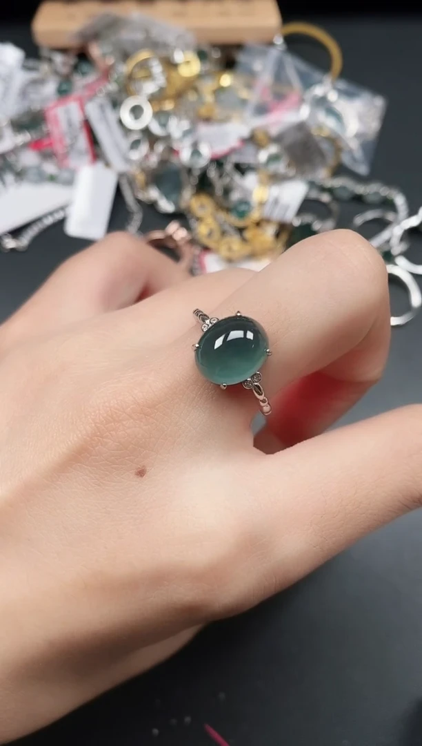 银S925镶嵌戒指翡翠1111