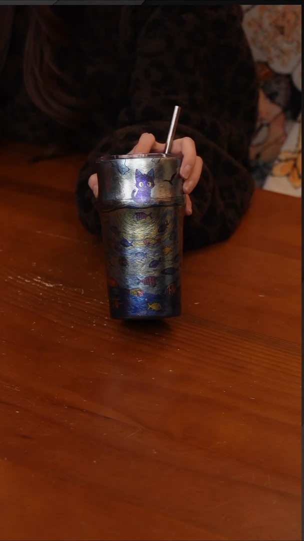 陶108-一坐一海闲纯钛广口杯500mlCF6360