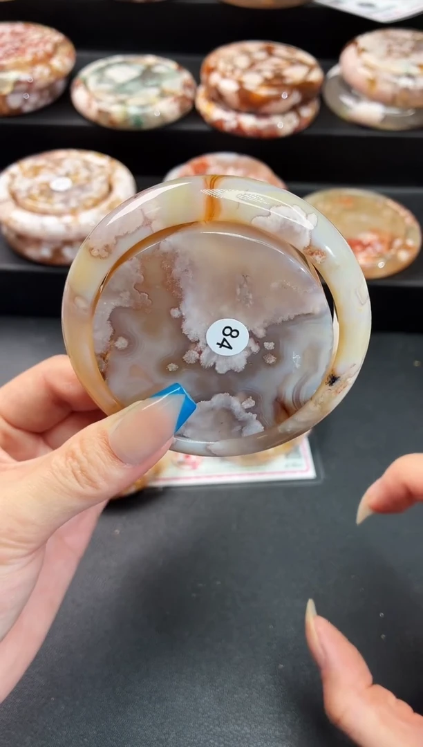 手镯玛瑙/玉髓未镶嵌石英质玉60圈59/60带(赠送镯心)