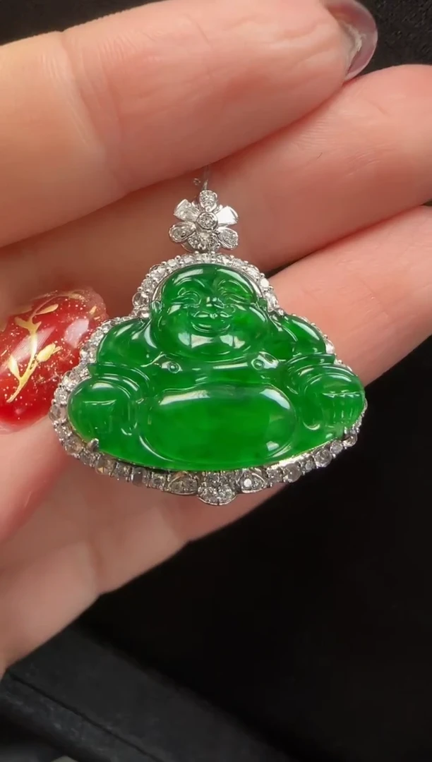 【闪购商品】翡翠颈饰18K金镶嵌032玉佛一个