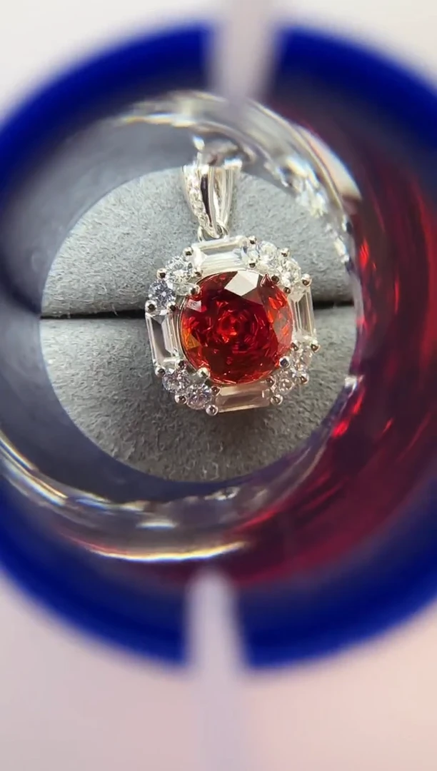 主播定制链接 红色玫瑰切吊坠