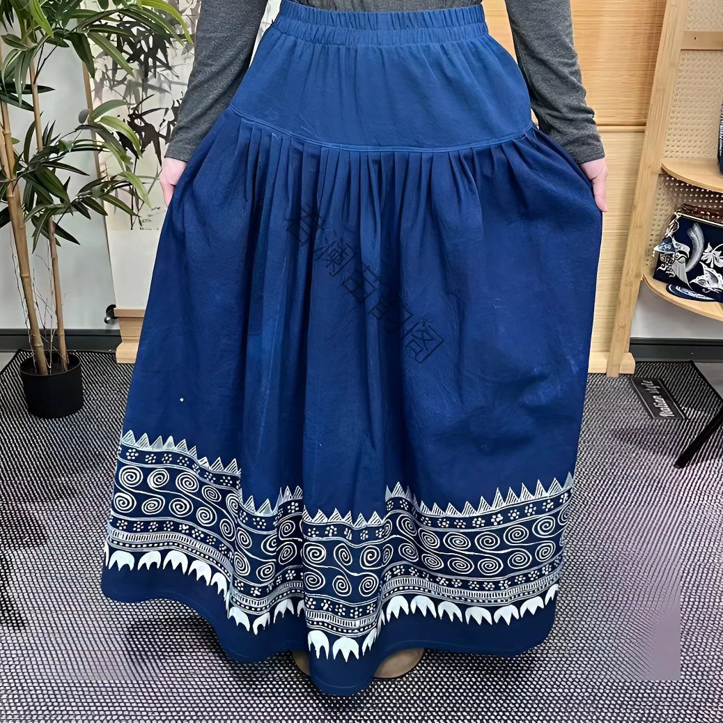 【非遗手工服饰】蜡染纯棉土布三米大裙摆民族风半裙