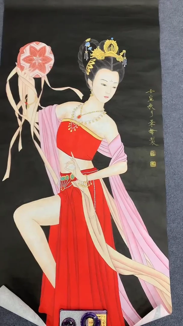 竖款精品四尺人物