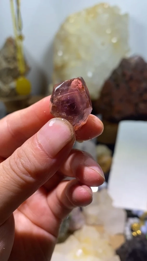 水晶珠宝半成品未镶嵌27号千层紫隐山