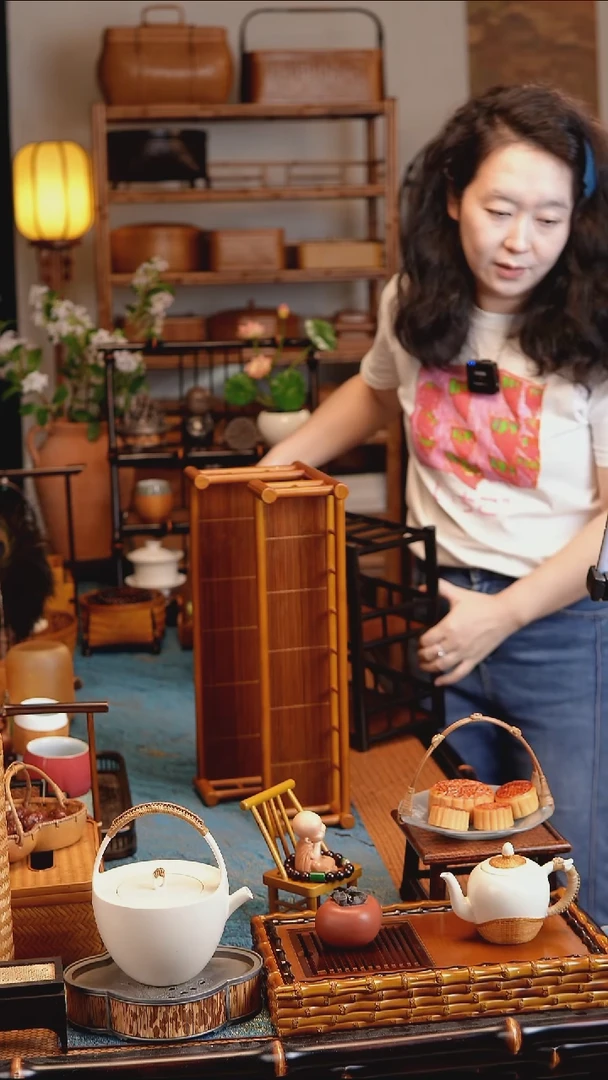 微瑕样品【云梯】竹丝楠竹桌面茶架壶架杯架