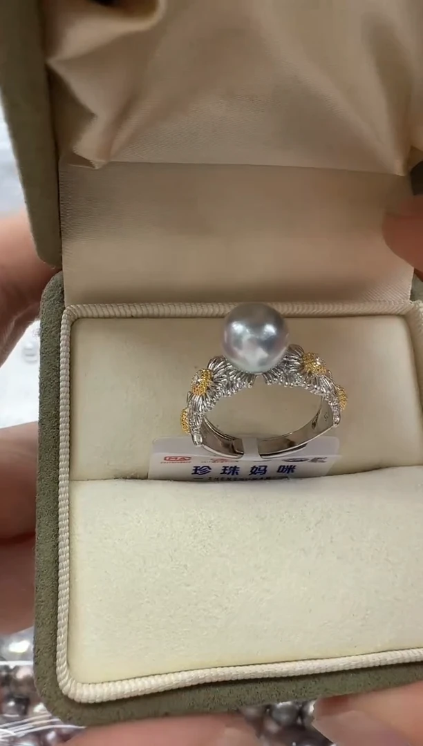 【闪购商品】海水珍珠戒指银S925镶嵌清货