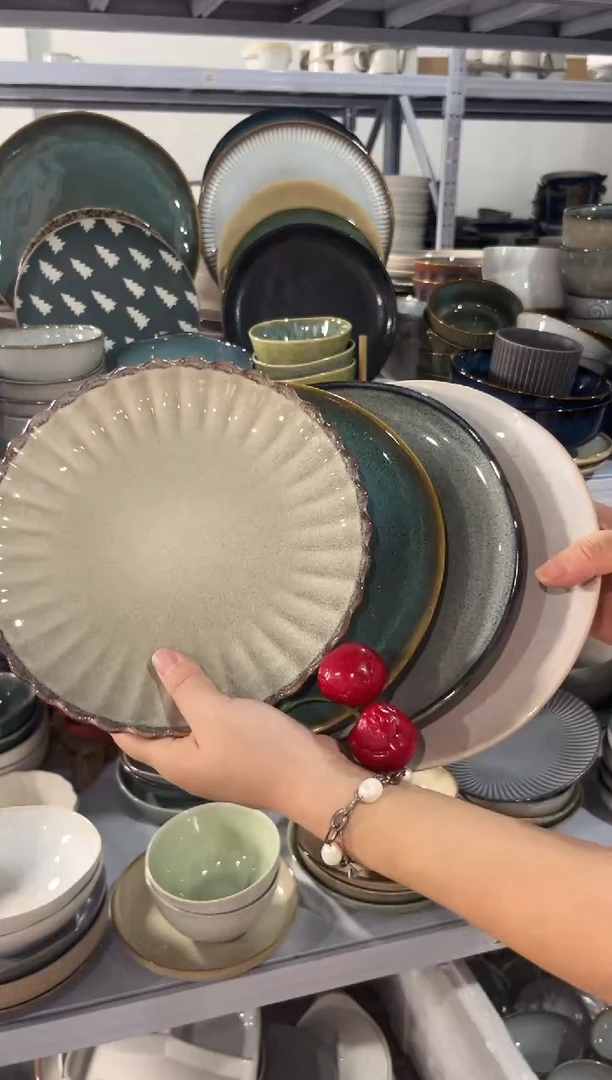 陶瓷外贸尾货瑕疵满20包邮X4 小盘组合