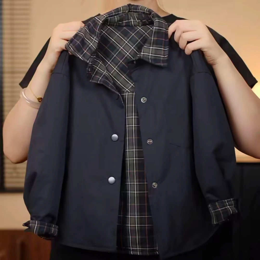 2025新款三防两面穿加棉格子衬衣