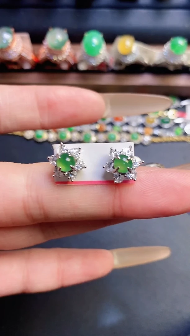 银S925镶嵌戒指翡翠天然