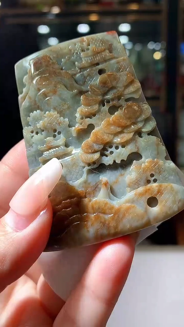 【闪购商品】定制翡翠未镶嵌1090xx-毛货挂件34