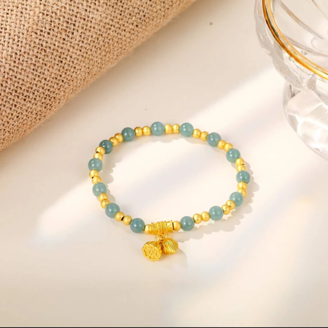 【梵总】BM-S149#天然翡翠A货两世欢合金镶嵌手链