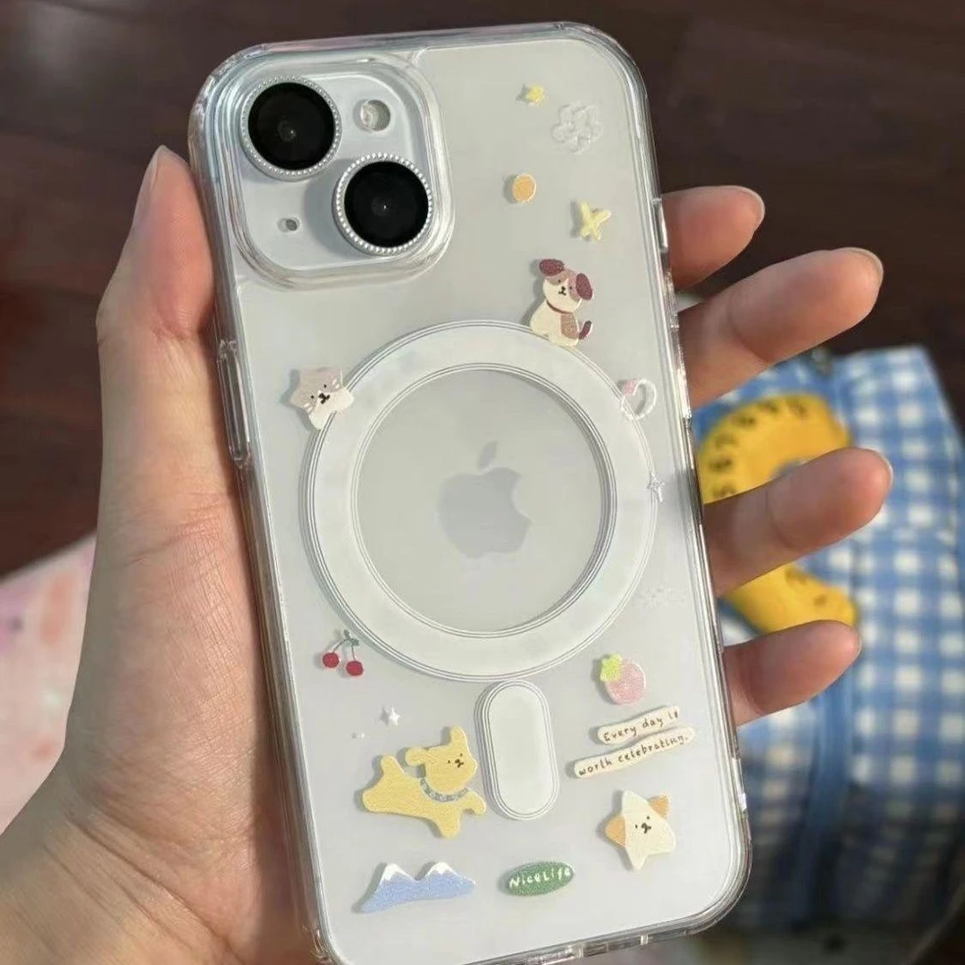 BANCA樱桃小狗磁吸适用iPhone16promax手机壳苹果15/14可爱13软12