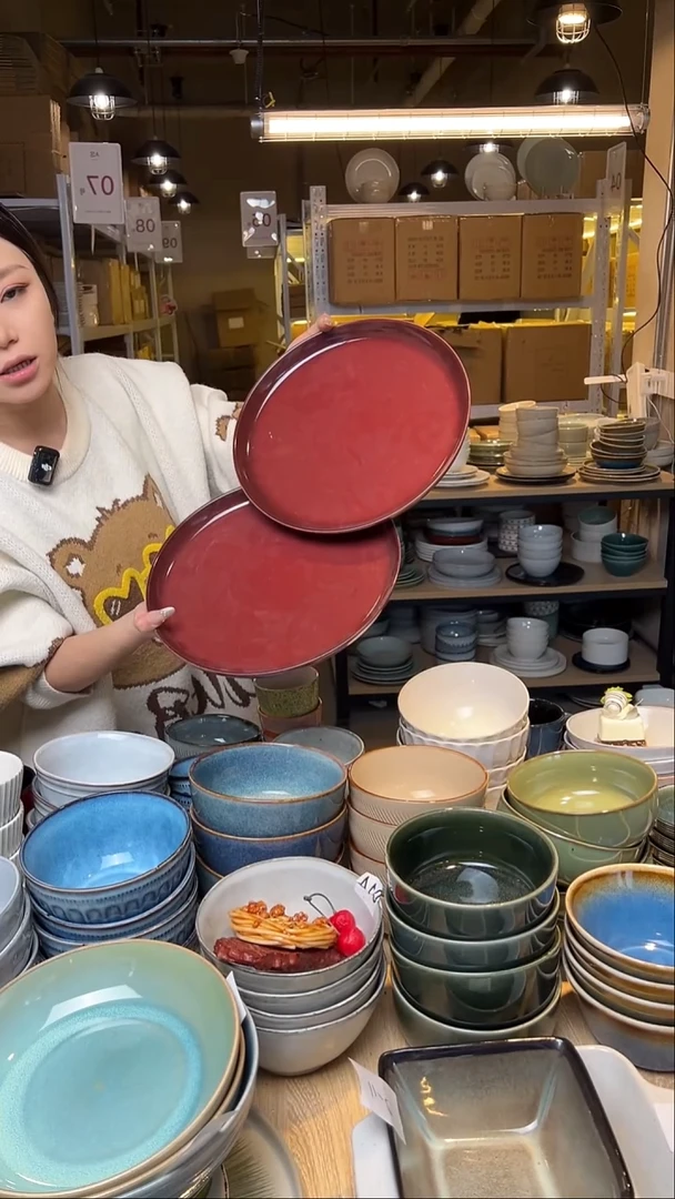 瓷67外贸尾货窑变釉下彩默外微瑕