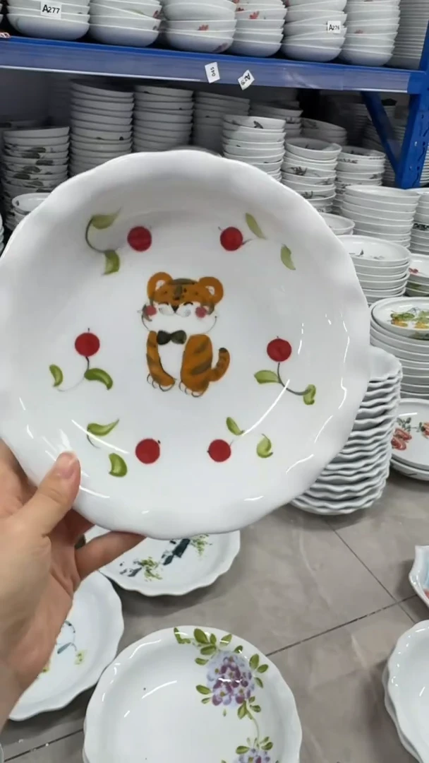 景德镇手绘釉中彩（食品级）如意盘