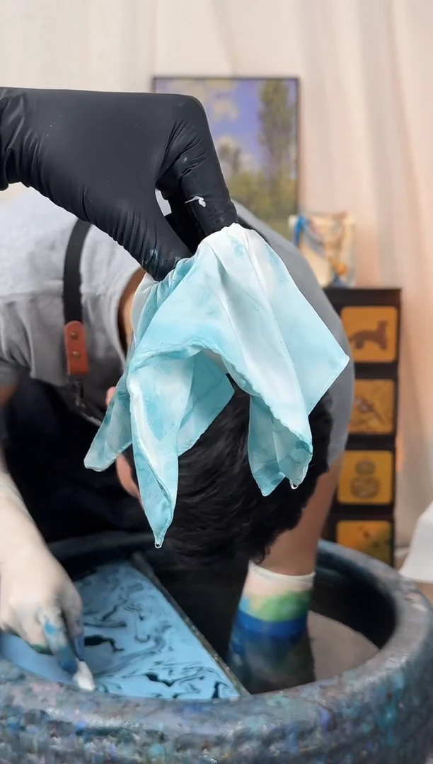 502 冬季雪城 方巾发圈