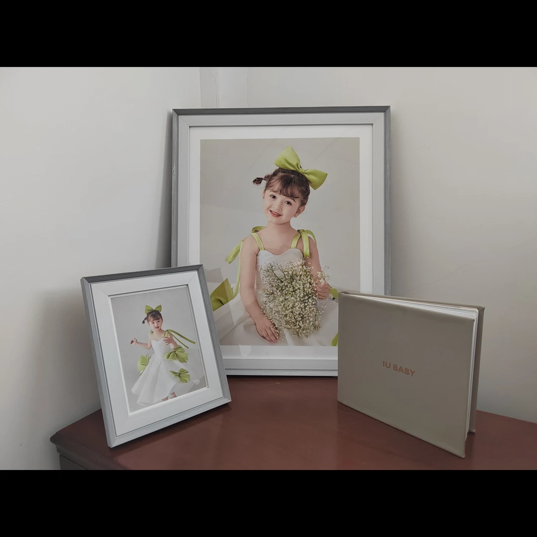 青柠相册相框拍照三件套照片相框儿童相册照片摆台儿童