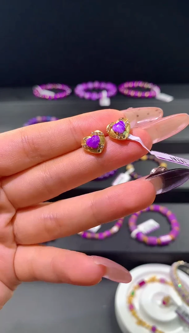 苏纪石（舒俱来）银S925镶嵌.耳钉