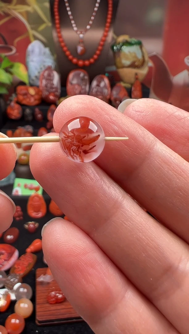 未镶嵌单珠南红玛瑙10mm