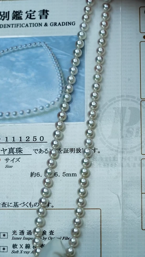 颈饰未镶嵌海水珍珠L***g天女6-6.5mm无调色项链+真科研大证