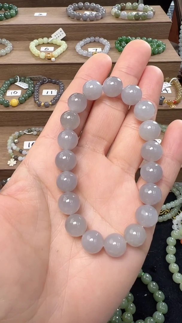 【闪购商品】和田玉手串未镶嵌10m冰烟紫