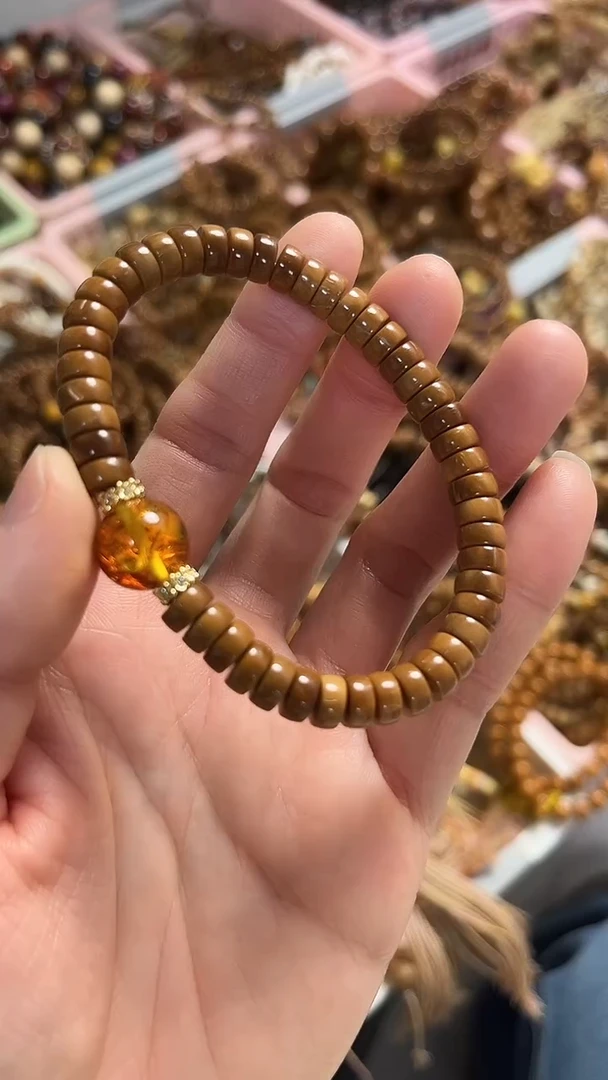 手串琥珀未镶嵌库克药片搭配琥珀手串7*3.5mm