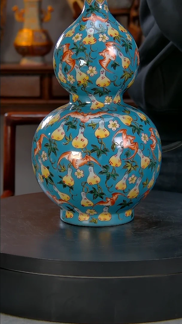【闪购商品】粉彩葫芦瓶精品陶瓷