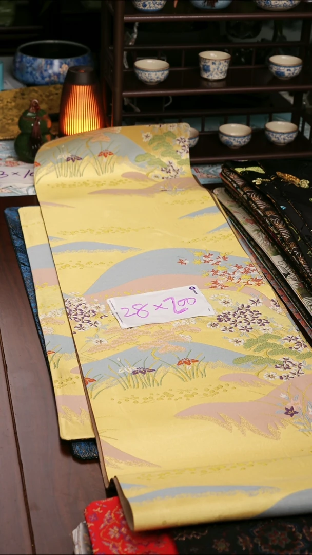 【西阵织湖光山色单面】中国风干泡织锦茶席28*200