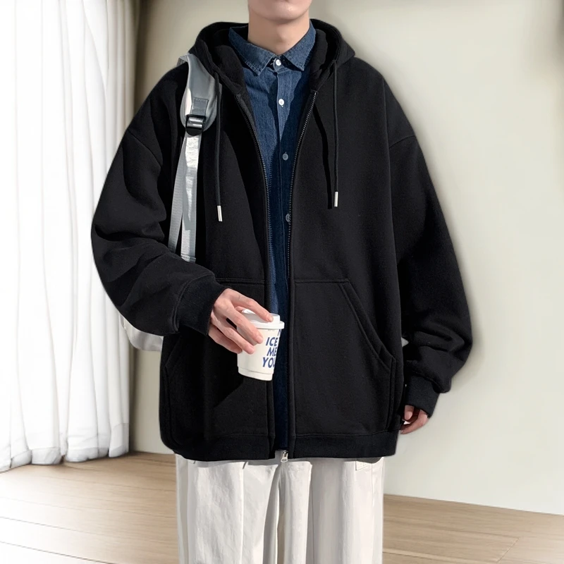 卫衣连帽宽松潮流港风ins上衣男士大码运动休闲百搭春秋季纯色
