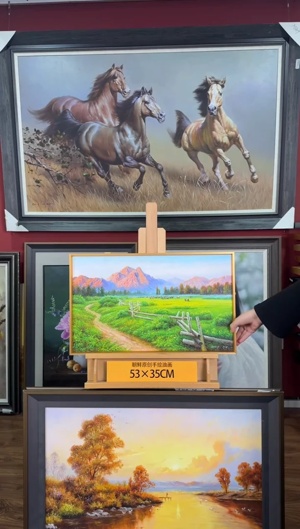 油画【8号】约53*35cm丨朝鲜原创纯手绘孤品油画丨带装裱
