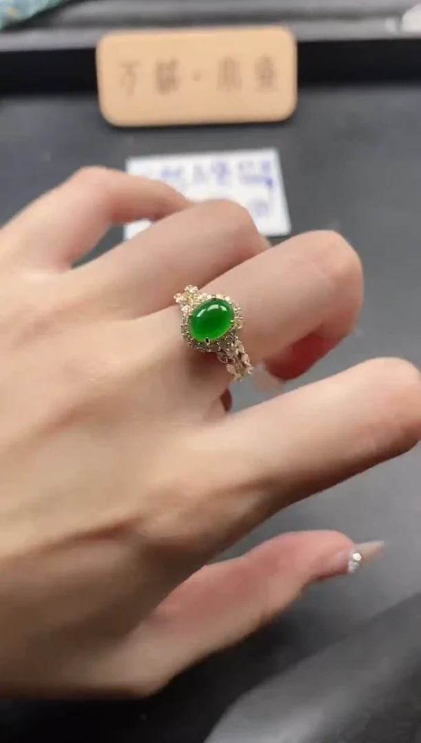 银S925镶嵌戒指翡翠1511