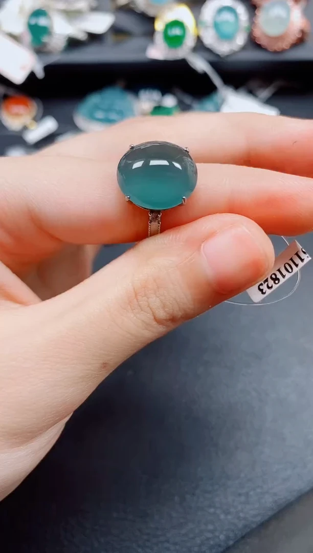 银S925镶嵌戒指翡翠翡翠