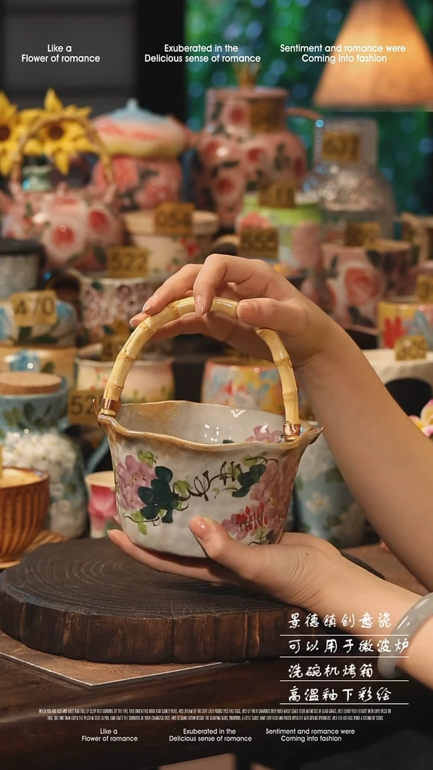 陶瓷景德镇高温釉下彩手工手绘款式