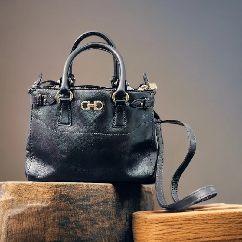 95新 FERRAGAMO/菲拉格慕  黑色手提托特包 1799 5826