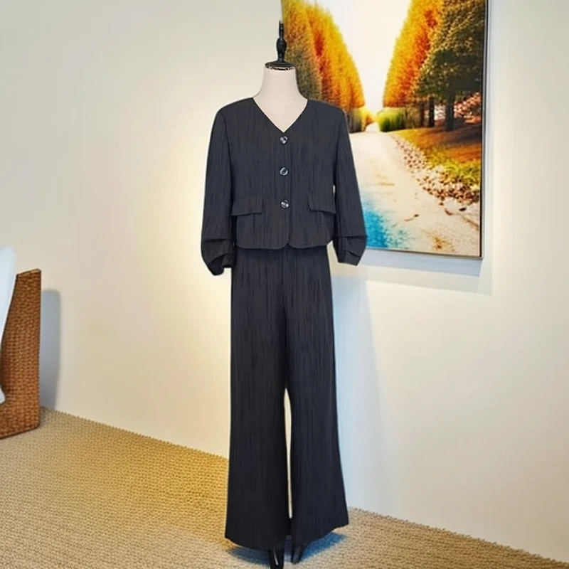 T127 【维亿专享】显瘦气质洋气高腰时尚休闲女士套装