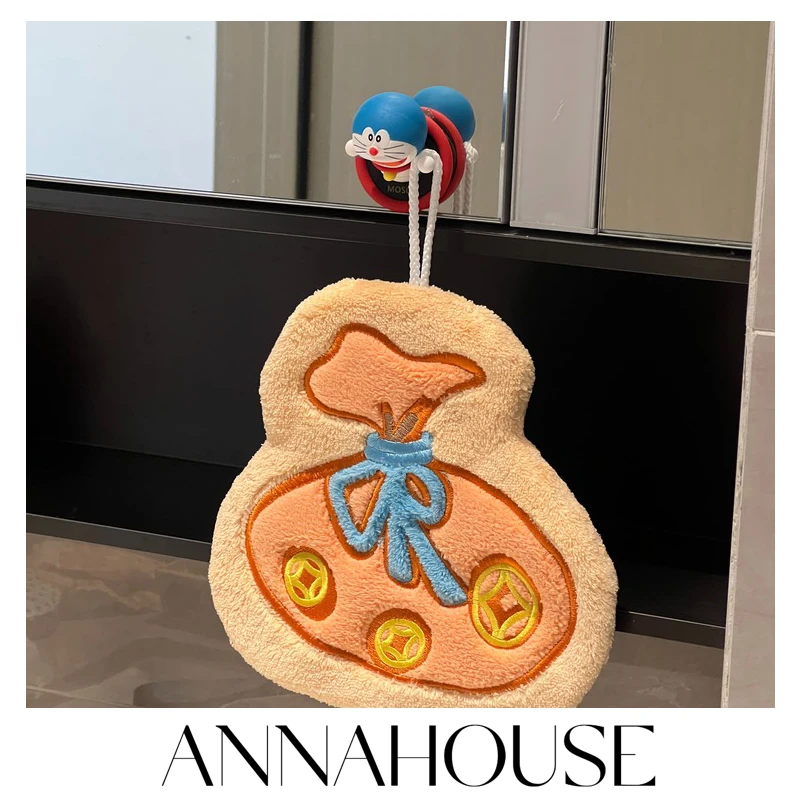 ANNAHOUSE擦手巾新年祈福系列礼物珊瑚绒厨房家用卫生间擦手巾ZXX