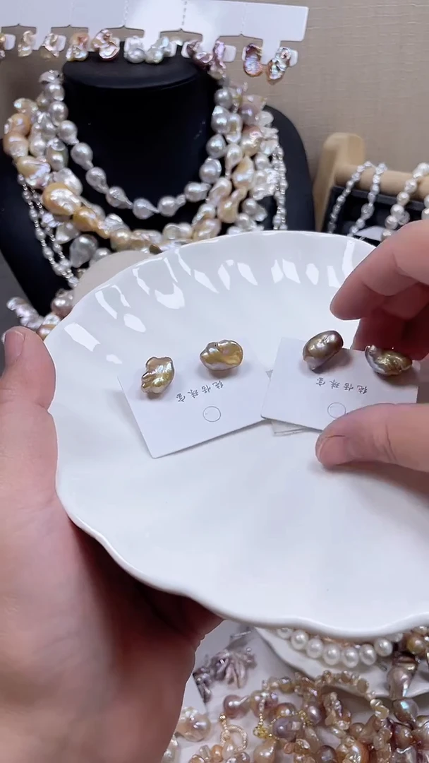 未镶嵌耳饰淡水珍珠【纯恬饰品】（多样性发货发一）