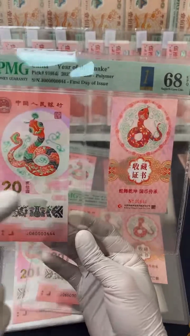 【闪购商品】塑料25年蛇钞币证全偶（4）-PMG68