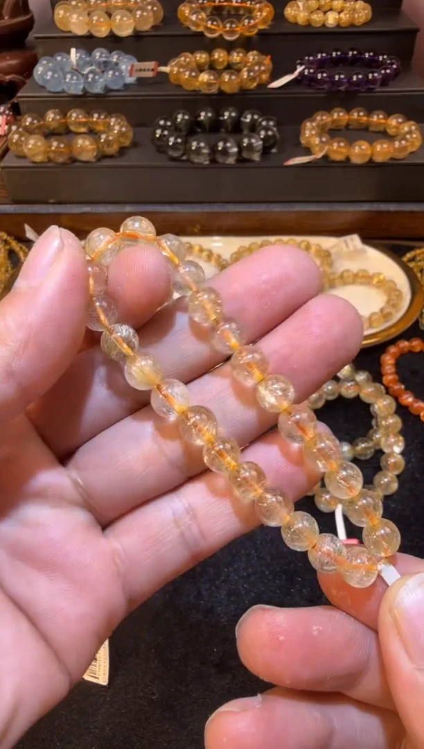 未镶嵌手串发晶SJ-672金发晶7.6+