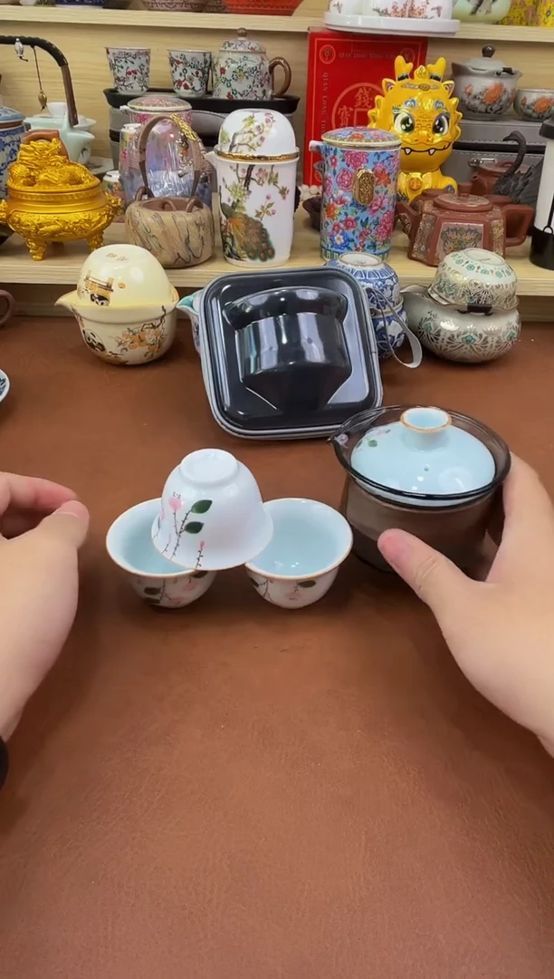 陶瓷茶具摆件旅行套组