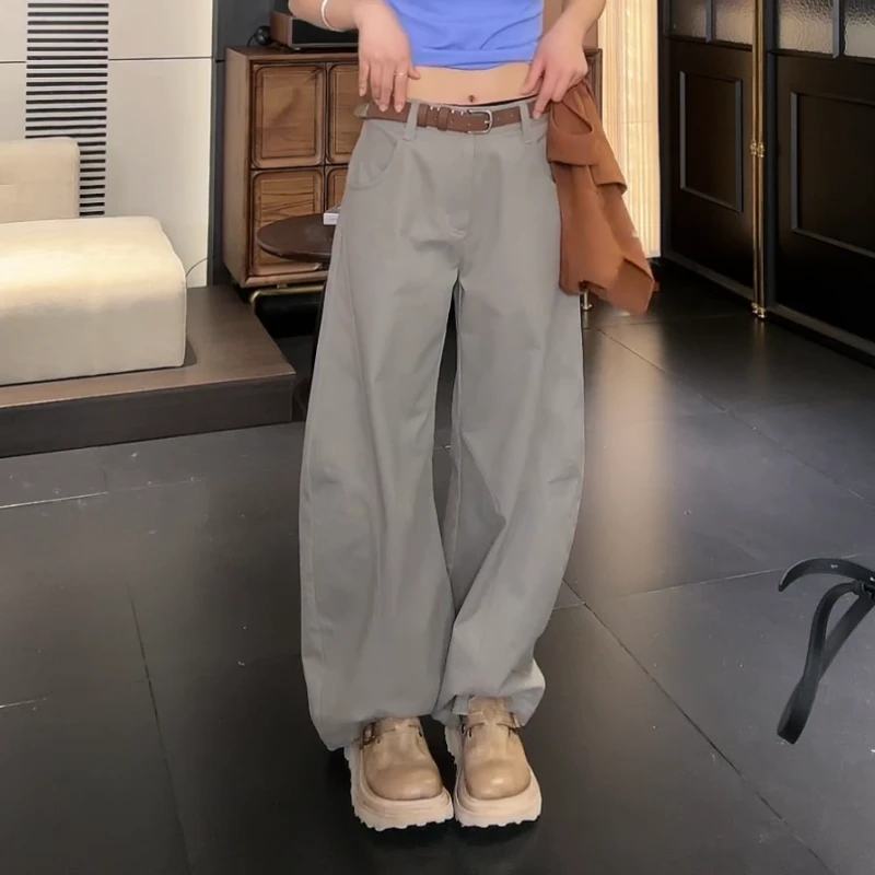 2025新款苏黎山茶 休闲百搭显瘦阔腿休闲裤LK2502069