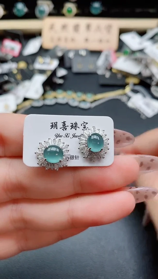 银S925镶嵌戒指翡翠1