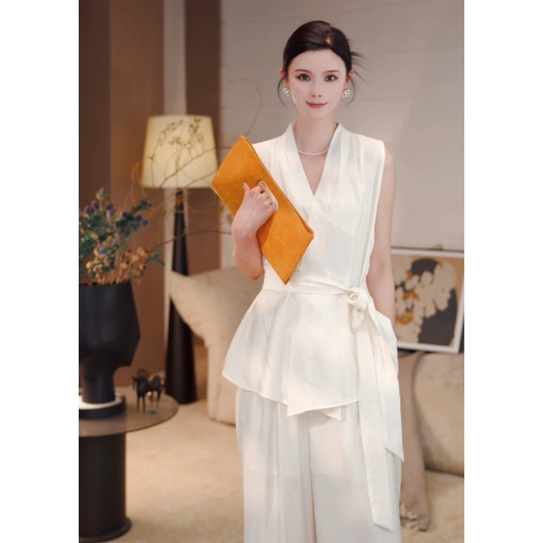 【可可】韩系女两件套女显瘦套装宽松上衣阔腿直筒裤休闲C8098