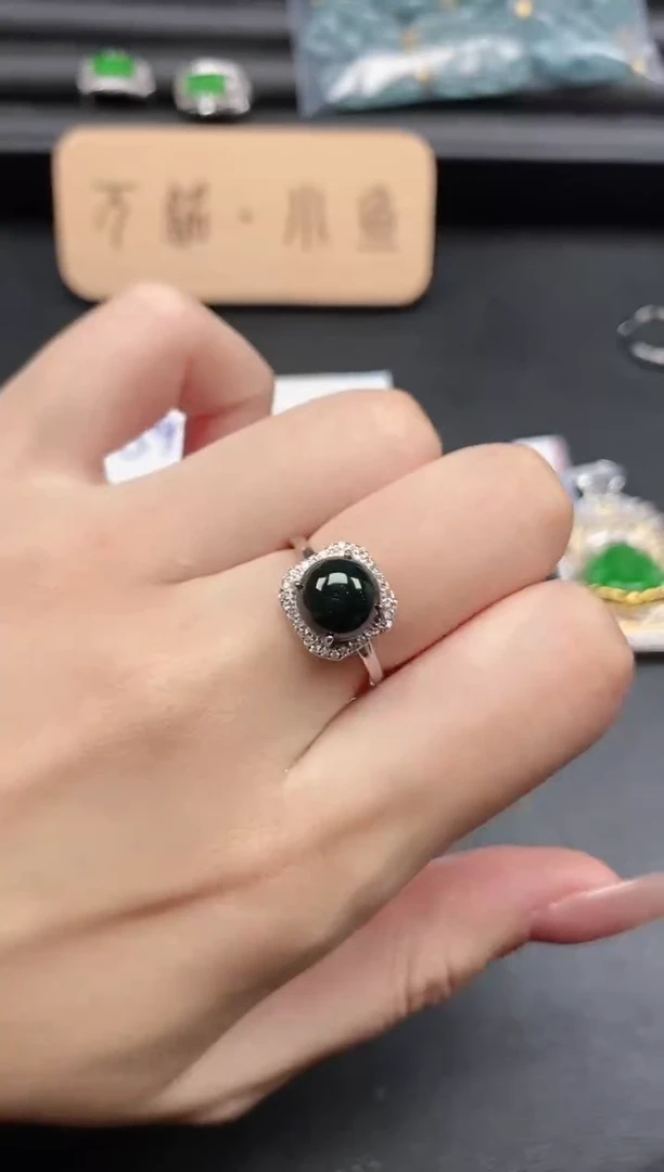 银S925镶嵌戒指翡翠51511