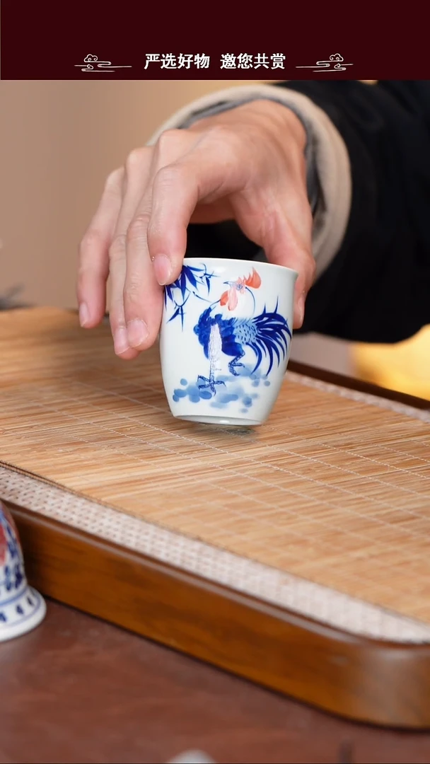 手工手绘青花主人杯