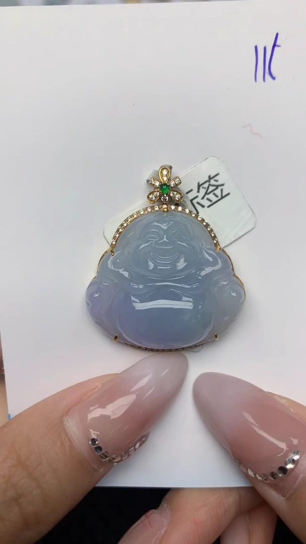 【闪购商品】翡翠颈饰18K金镶嵌天然翡翠A货 115