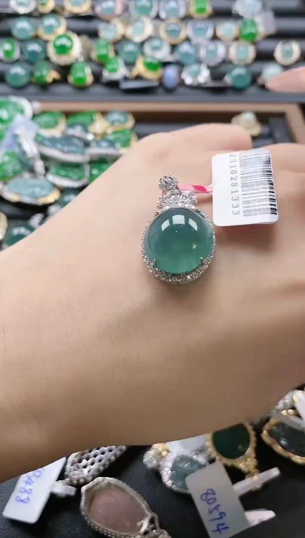 【闪购商品】翡翠戒指银S925镶嵌51511
