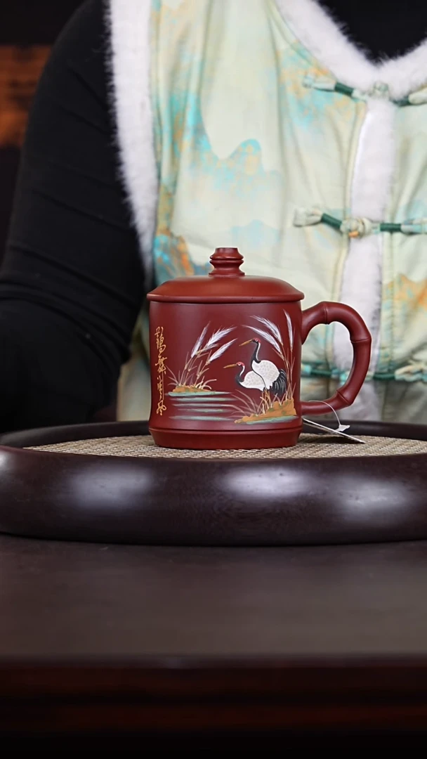 【闪购商品】紫砂茶壶十竹斋24-05 朱泥大红袍盖杯350c