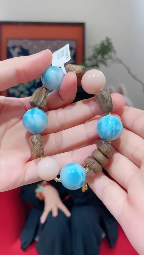 未镶嵌针钠钙石（海纹石）手串海纹石